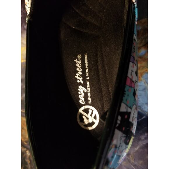 Easy Street Laurie Black Multicolor Cat Comfort Mule Clogs Women's 11 Med - Picture 2 of 3